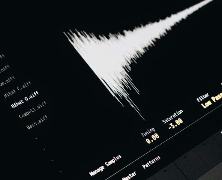 A computer screen showing a soundwave